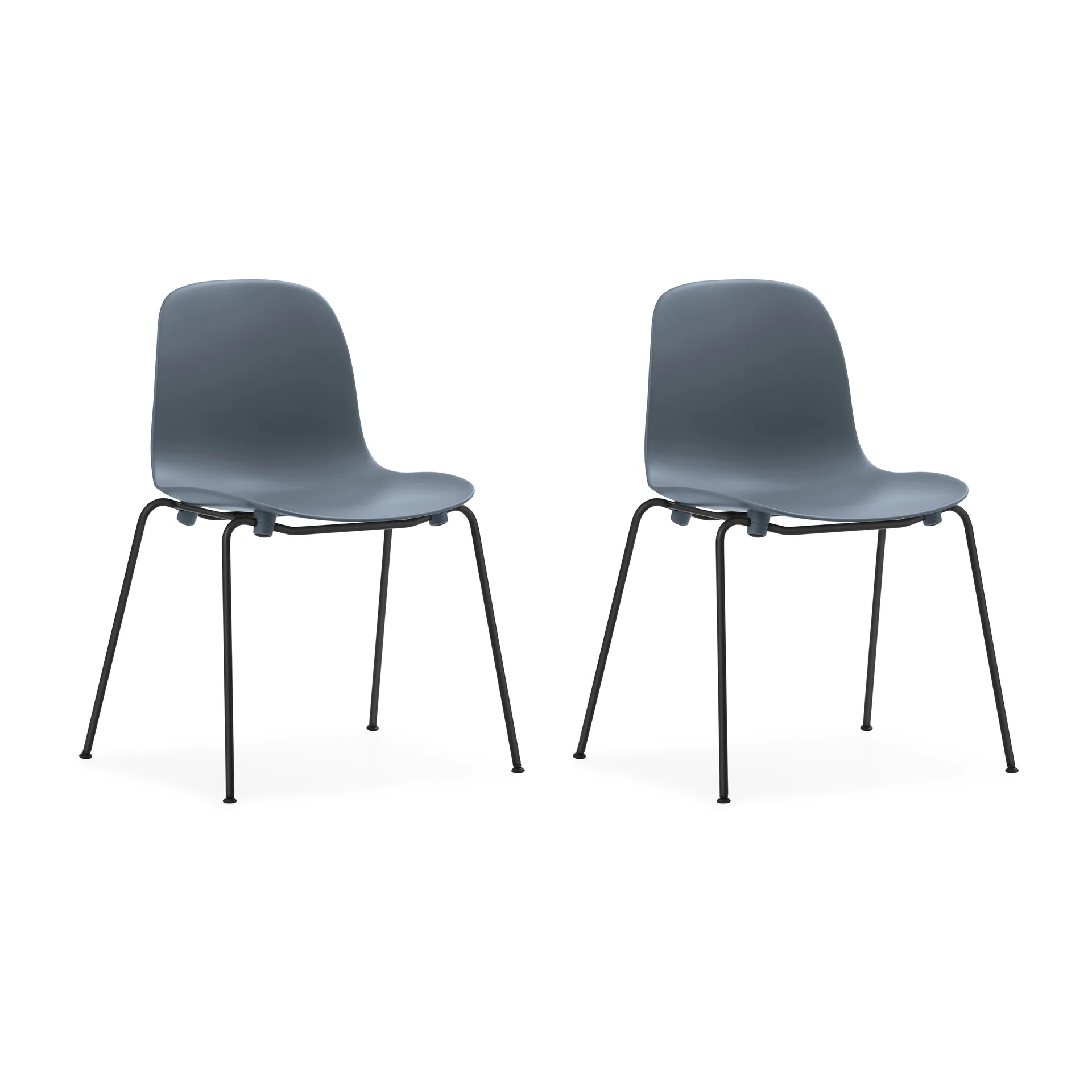 Form Chair stackable chair black legs 2-pack, Blue,  Normann Copenhagen