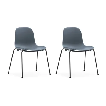 Form Chair stackable chair black legs 2-pack, Blue - Normann Copenhagen