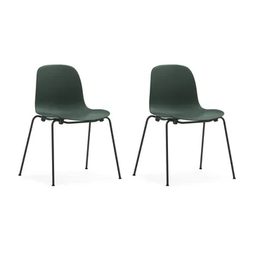 Form Chair stackable chair black legs 2-pack, Green - Normann Copenhagen