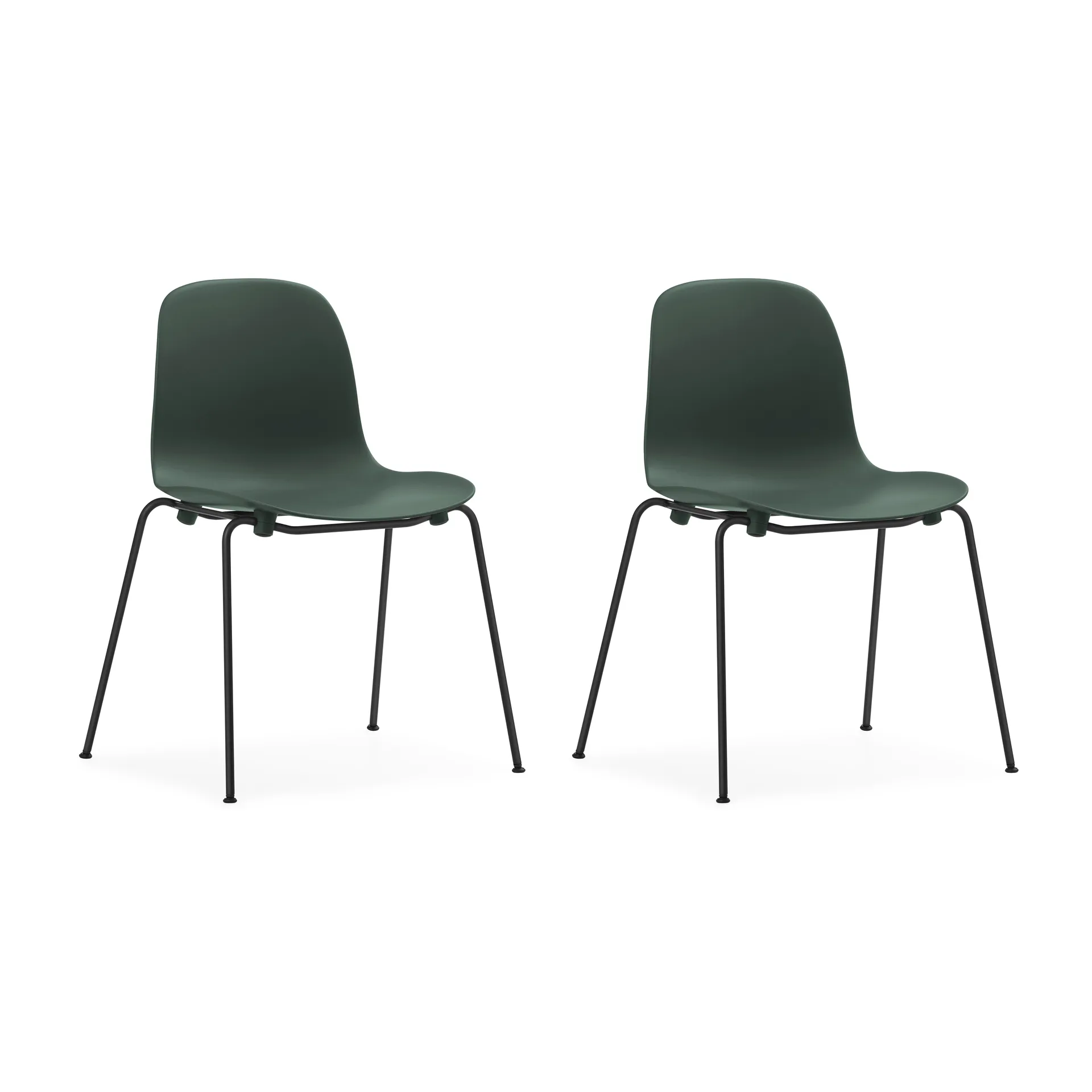 Form Chair stackable chair black legs 2-pack, Green Normann Copenhagen