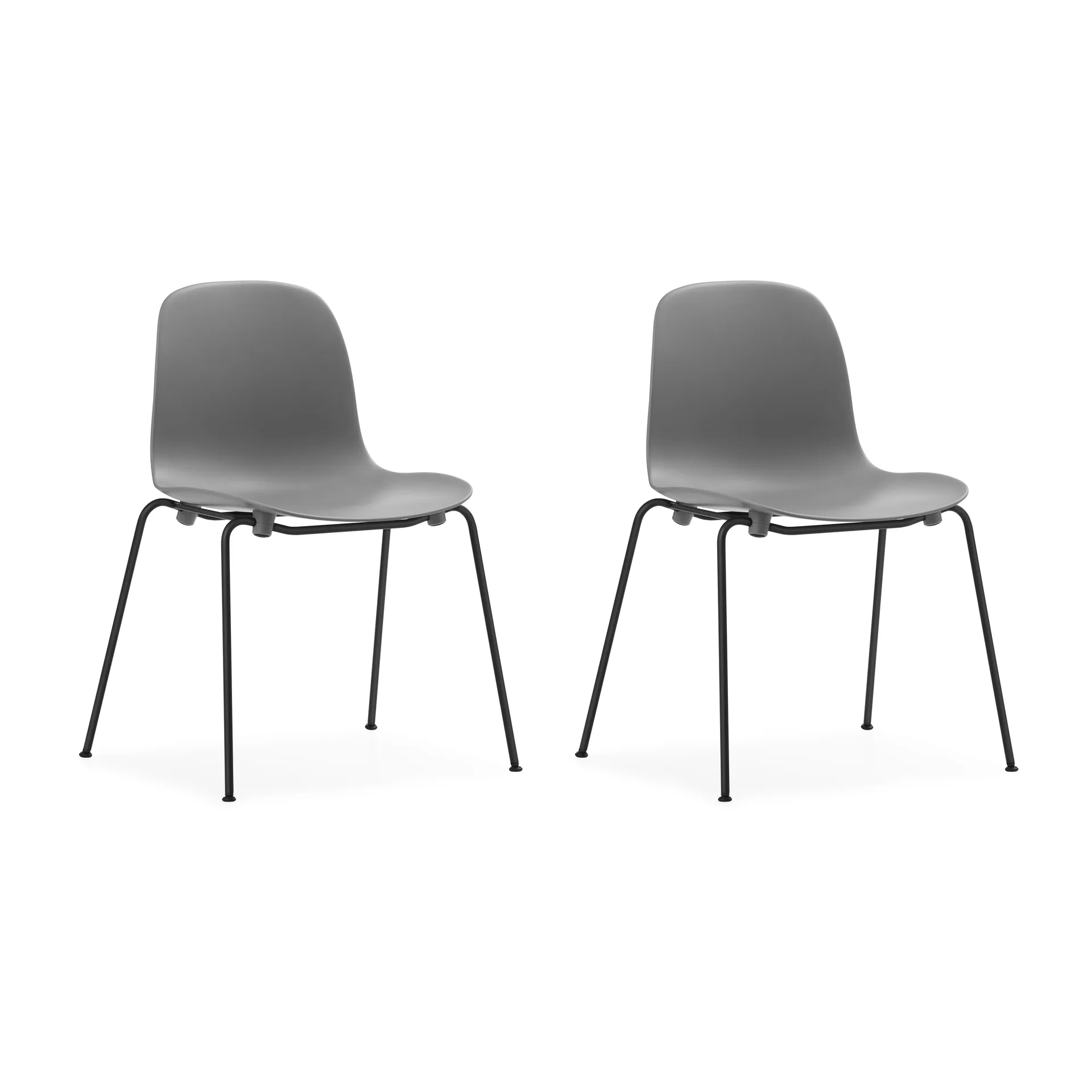 Form Chair stackable chair black legs 2-pack, Grey,  Normann Copenhagen