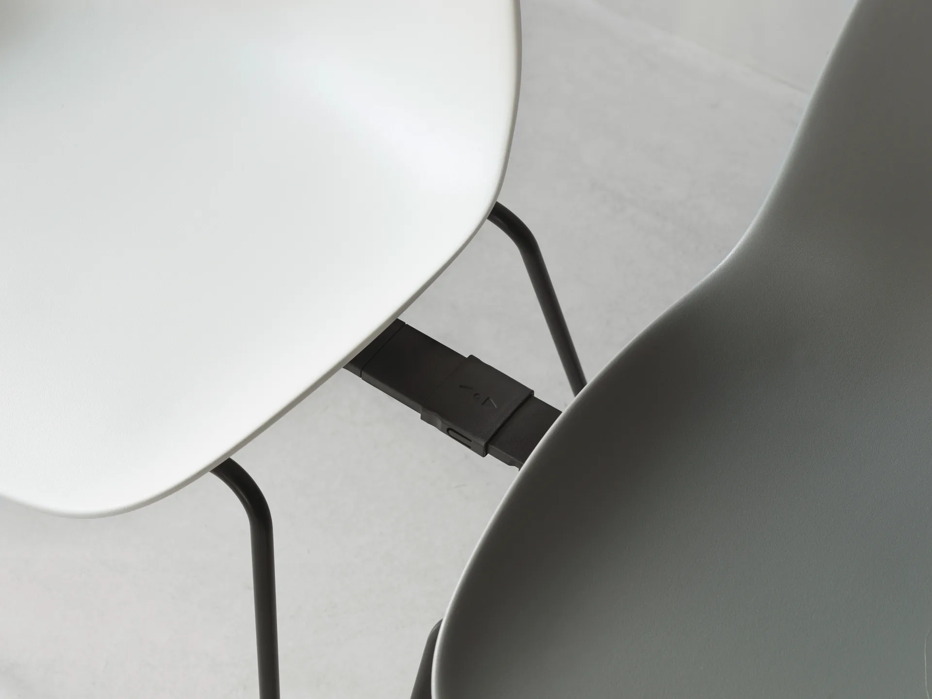 Form Chair stackable chair black legs 2-pack, Grey,  Normann Copenhagen