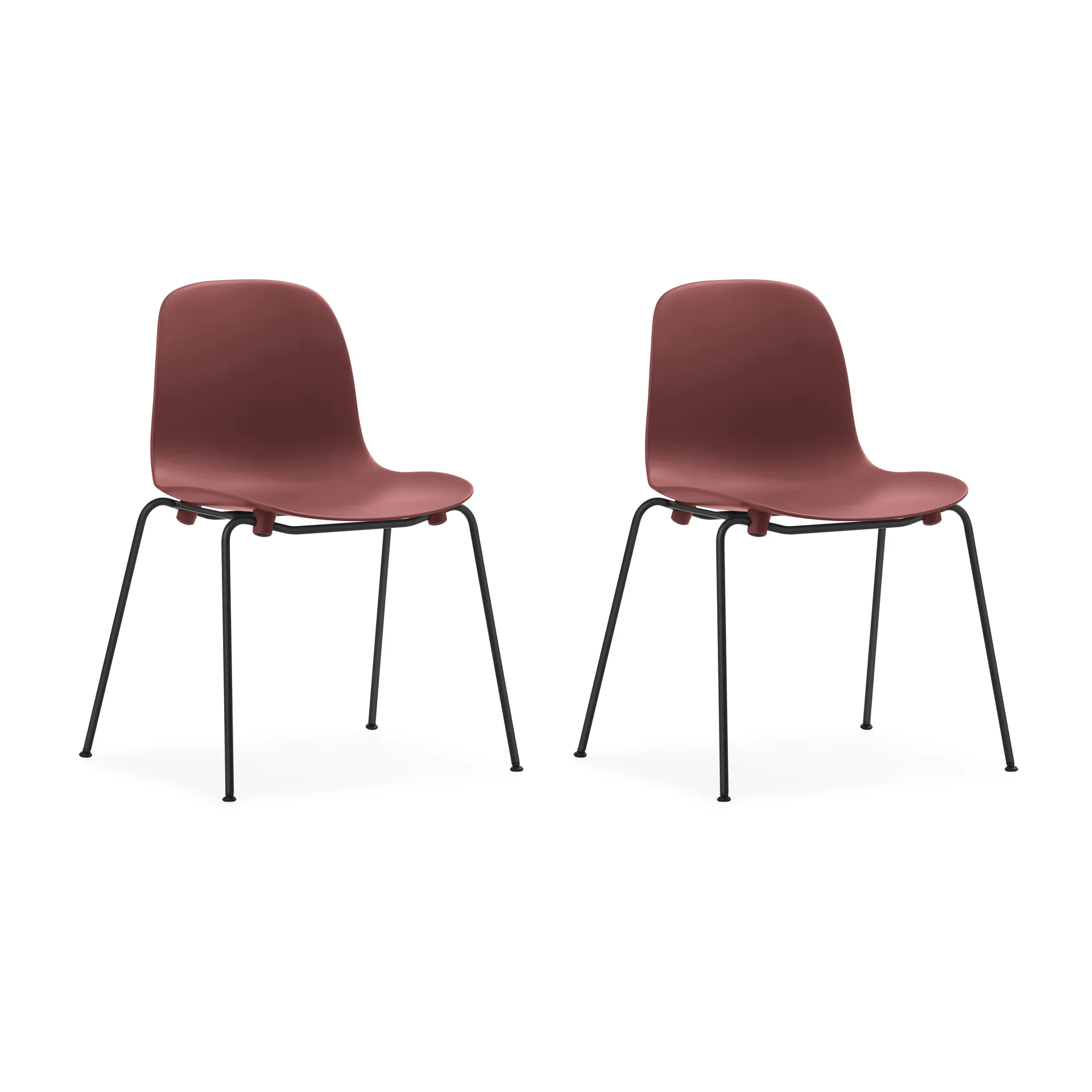 Form Chair stackable chair black legs 2-pack, Red Normann Copenhagen