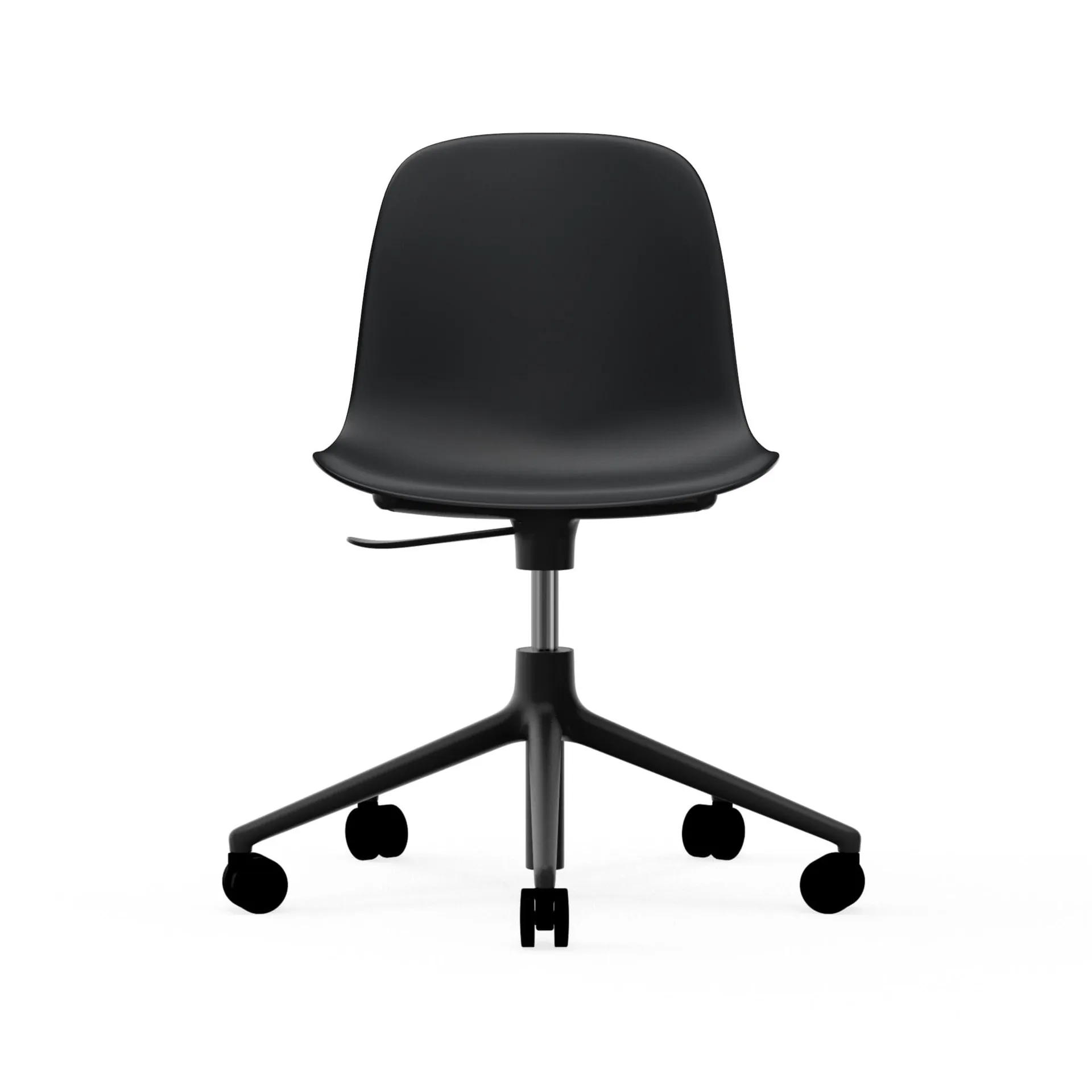 Form swivel chair, 5W office chair, Black, black aluminium, wheels Normann Copenhagen