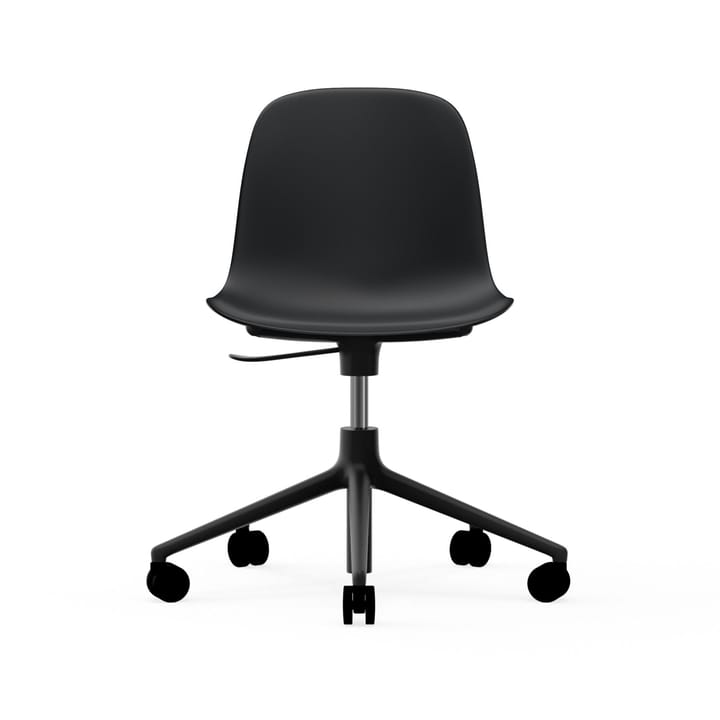 Form swivel chair, 5W office chair - Black, black aluminium, wheels - Normann Copenhagen