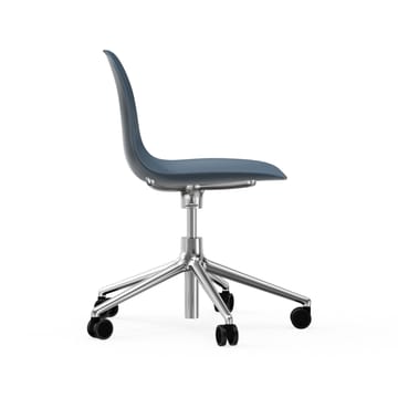 Form swivel chair, 5W office chair - Blue, aluminium wheels - Normann Copenhagen