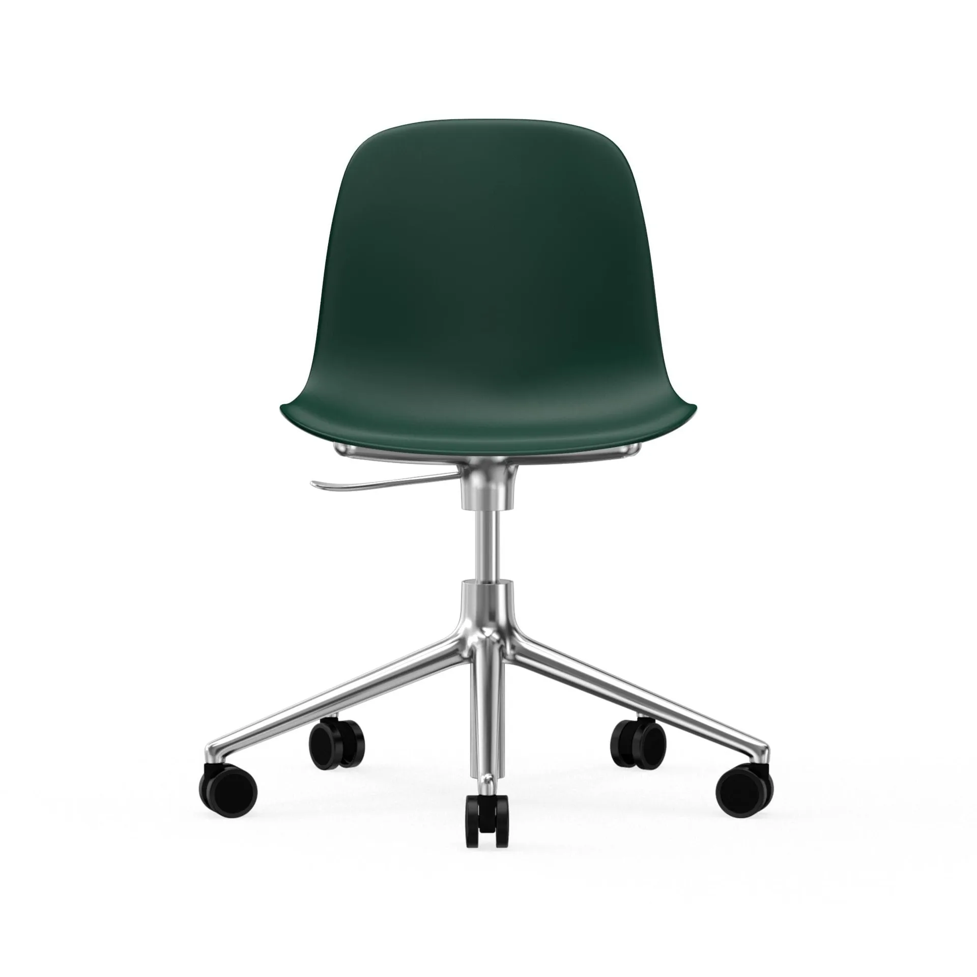 Form swivel chair, 5W office chair, Green, aluminium, wheels Normann Copenhagen