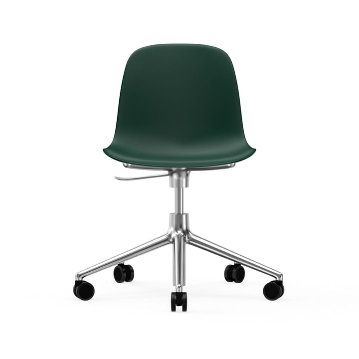 Form swivel chair, 5W office chair - Green, aluminium, wheels - Normann Copenhagen