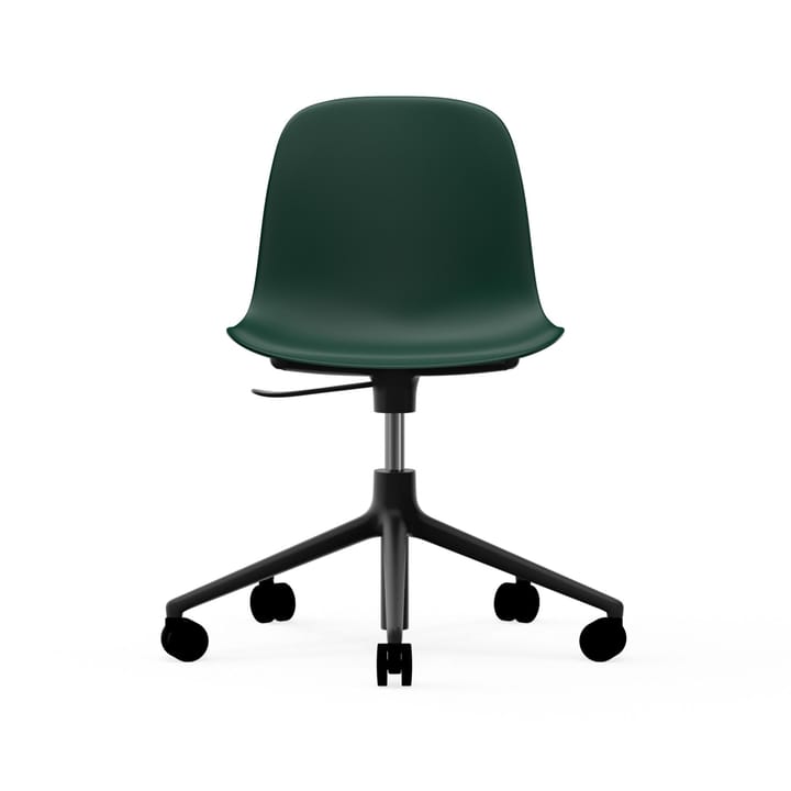Form swivel chair, 5W office chair - Green, black aluminium, wheels - Normann Copenhagen