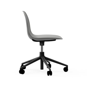 Form swivel chair, 5W office chair - Grey, black aluminium, wheels - Normann Copenhagen