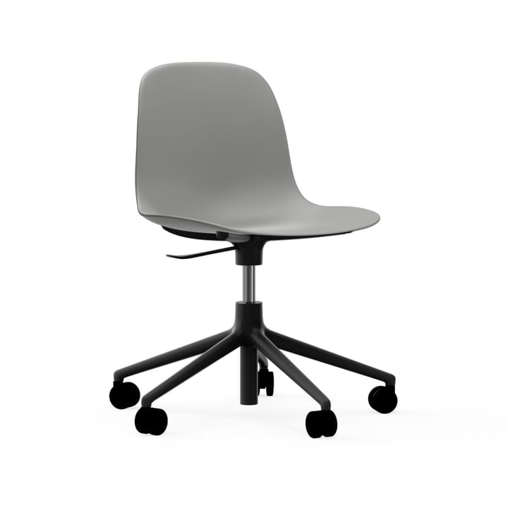 Form swivel chair, 5W office chair - Grey, black aluminium, wheels - Normann Copenhagen