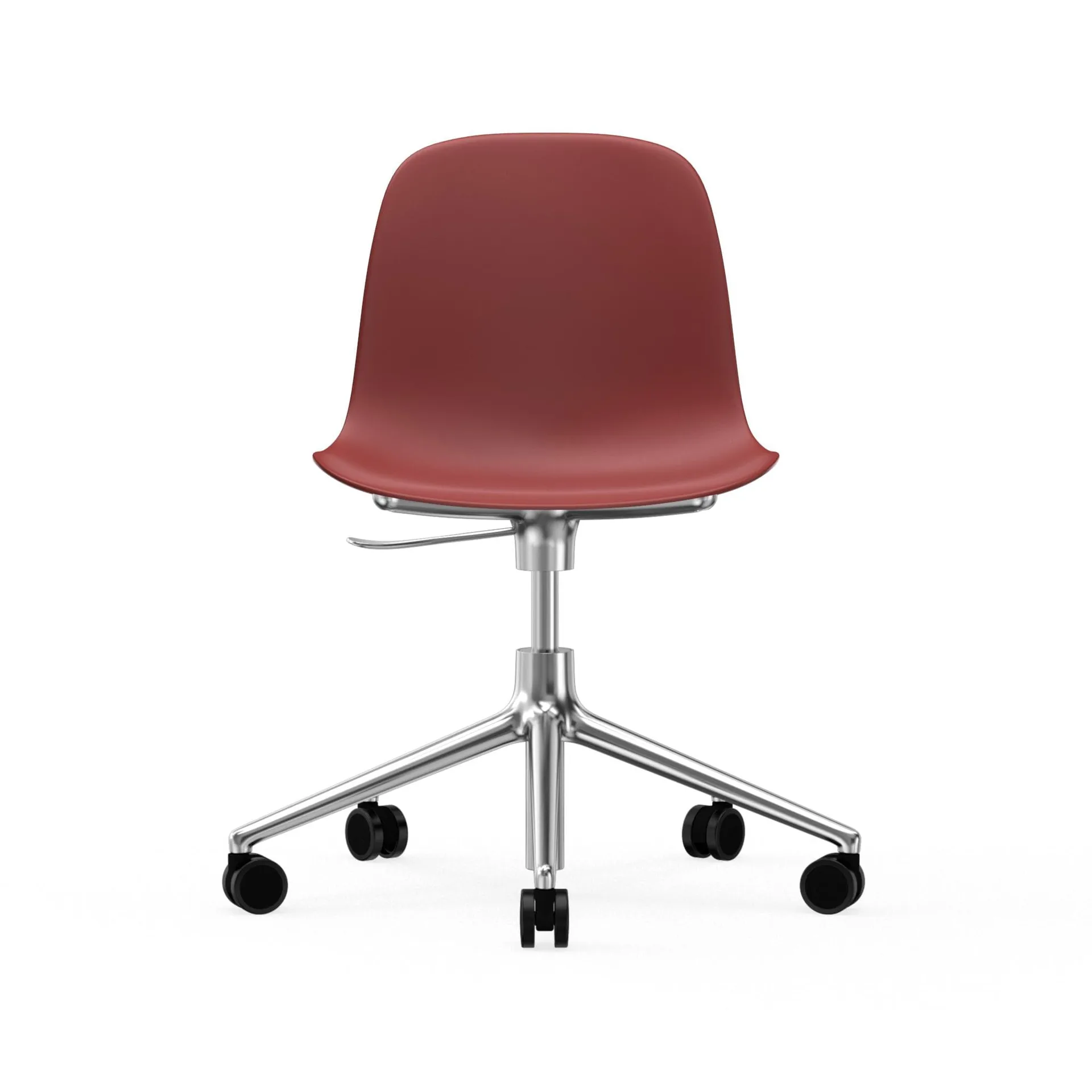Form swivel chair, 5W office chair, Red, aluminium, wheels Normann Copenhagen