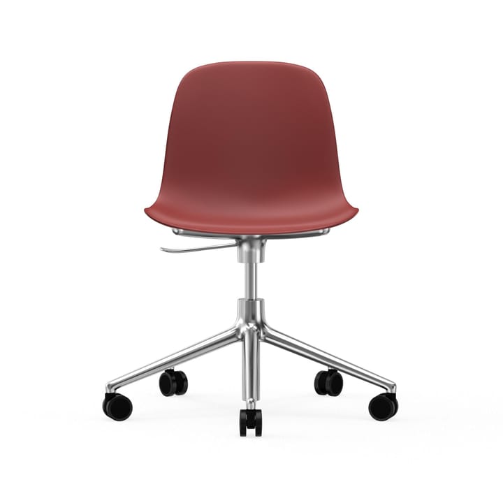 Form swivel chair, 5W office chair - Red, aluminium, wheels - Normann Copenhagen