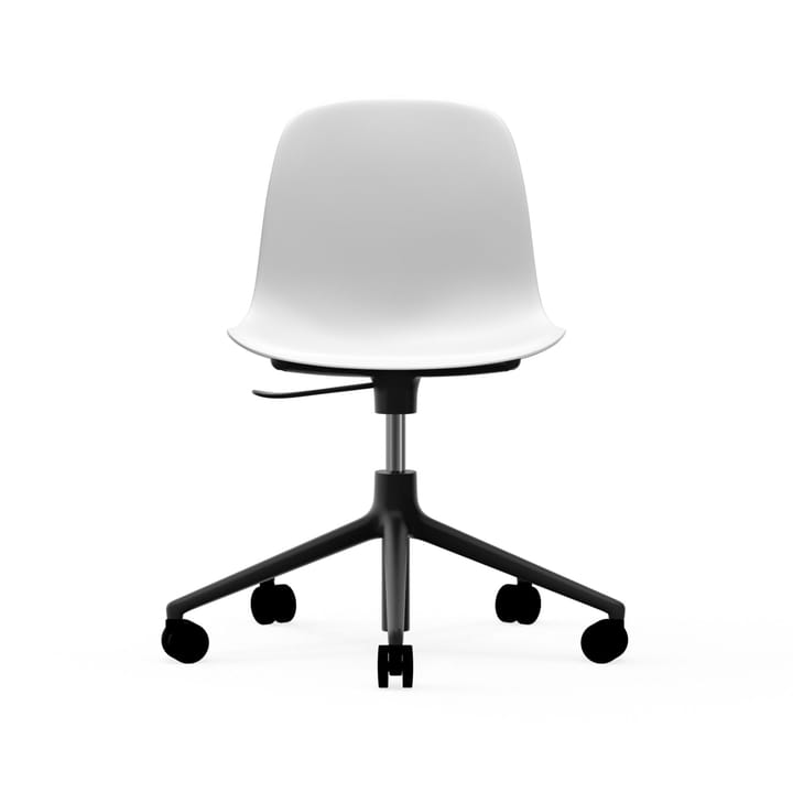 Form swivel chair, 5W office chair - White, black aluminium, wheels - Normann Copenhagen