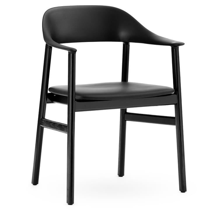 Herit chair arm rest & leather upholstery black oak - Black - Normann Copenhagen