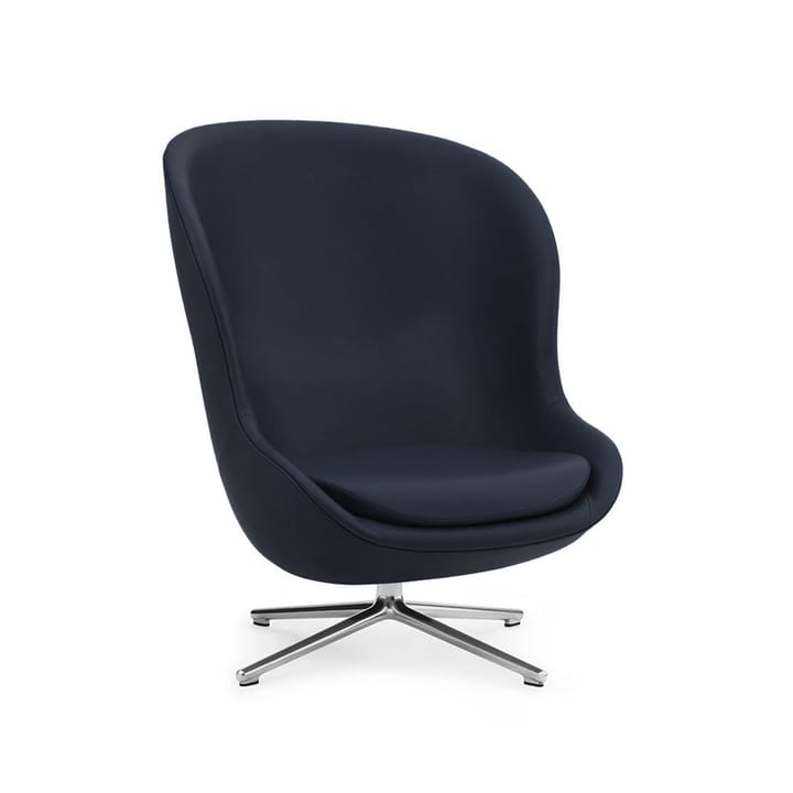 Hyg armchair - Leather ultra 41573 navy, base in aluminium - Normann Copenhagen