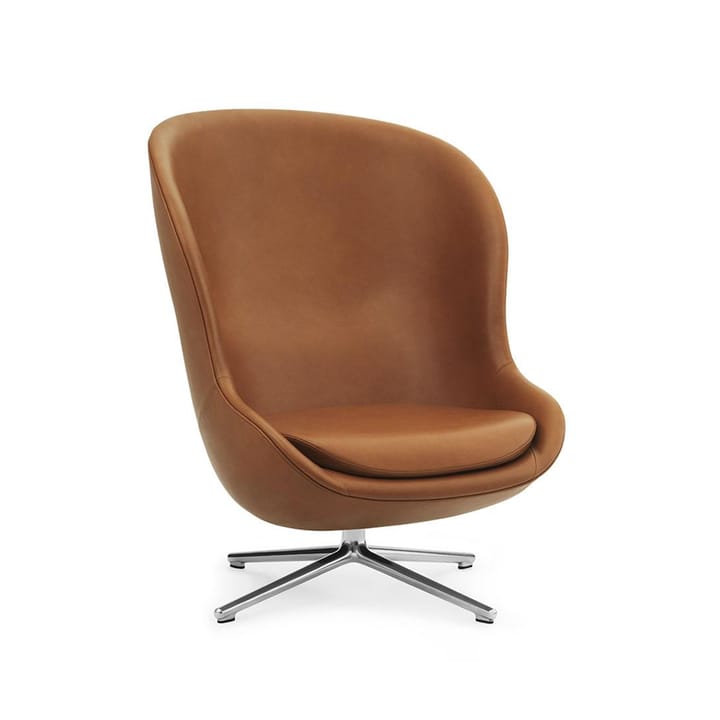 Hyg armchair - Leather ultra 41574 brandy, base in aluminium - Normann Copenhagen