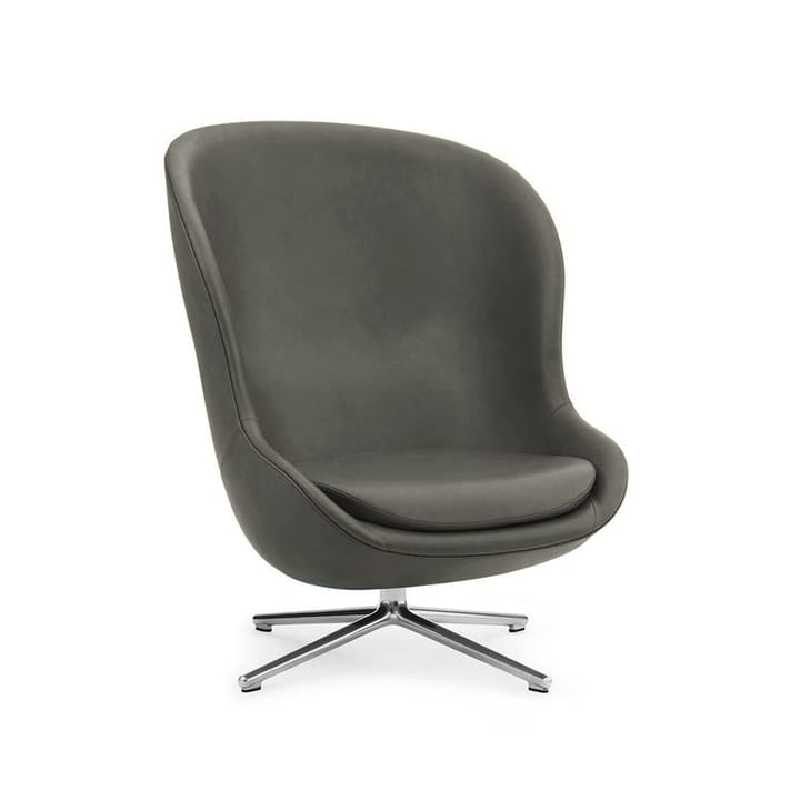 Hyg armchair - Leather ultra 41575 green, base in aluminium - Normann Copenhagen