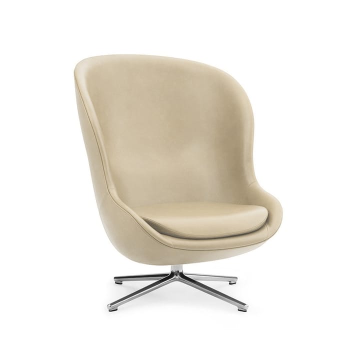 Hyg armchair - Leather ultra 41583 marble, base in aluminium - Normann Copenhagen