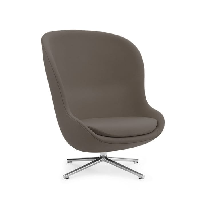 Hyg armchair - Leather ultra 41585 grey, base in aluminium - Normann Copenhagen