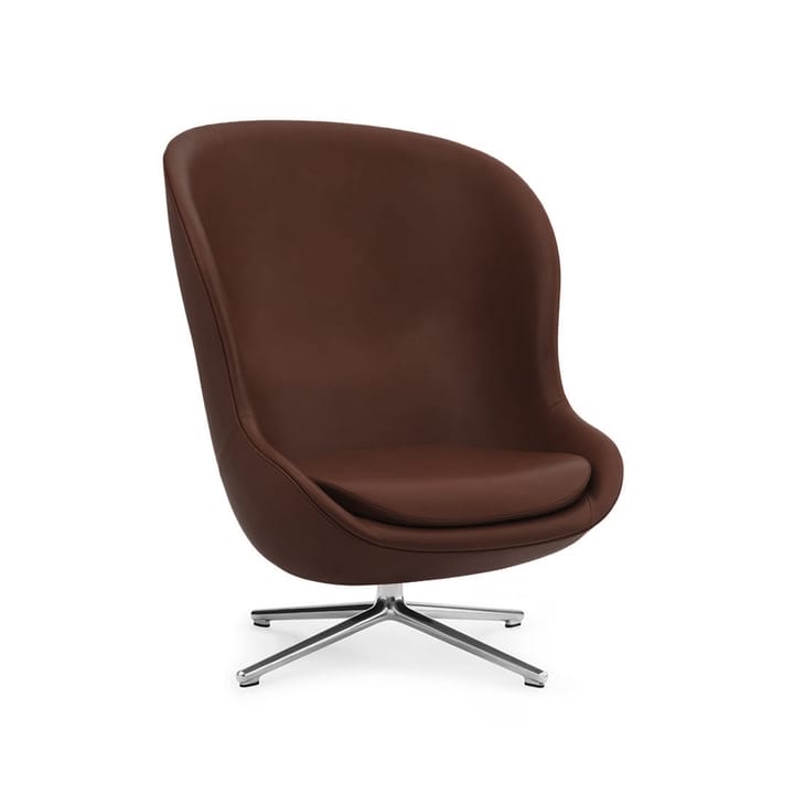 Hyg armchair - Leather ultra 41598 cognac, base in aluminium - Normann Copenhagen