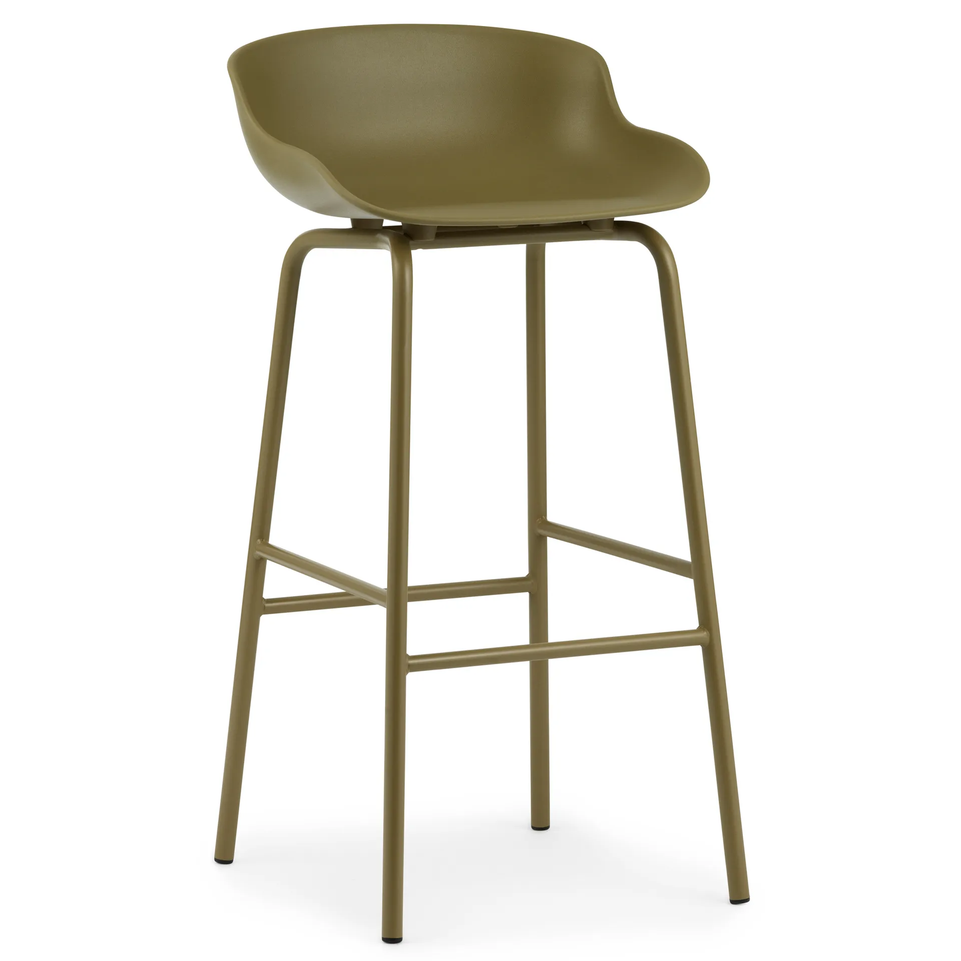 Hyg barstool metal legs 75 cm, Olive-green Normann Copenhagen