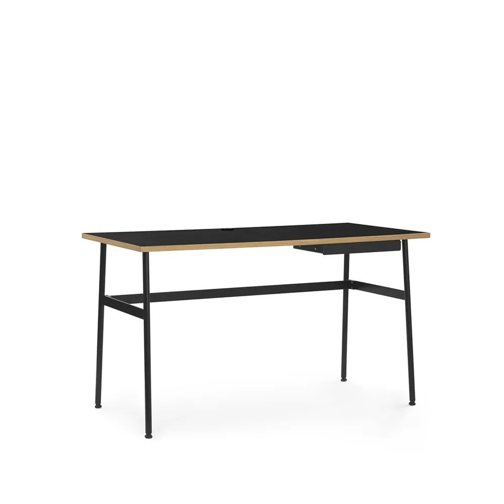 Normann Copenhagen Journal desk Black laminate, black steel legs and drawer