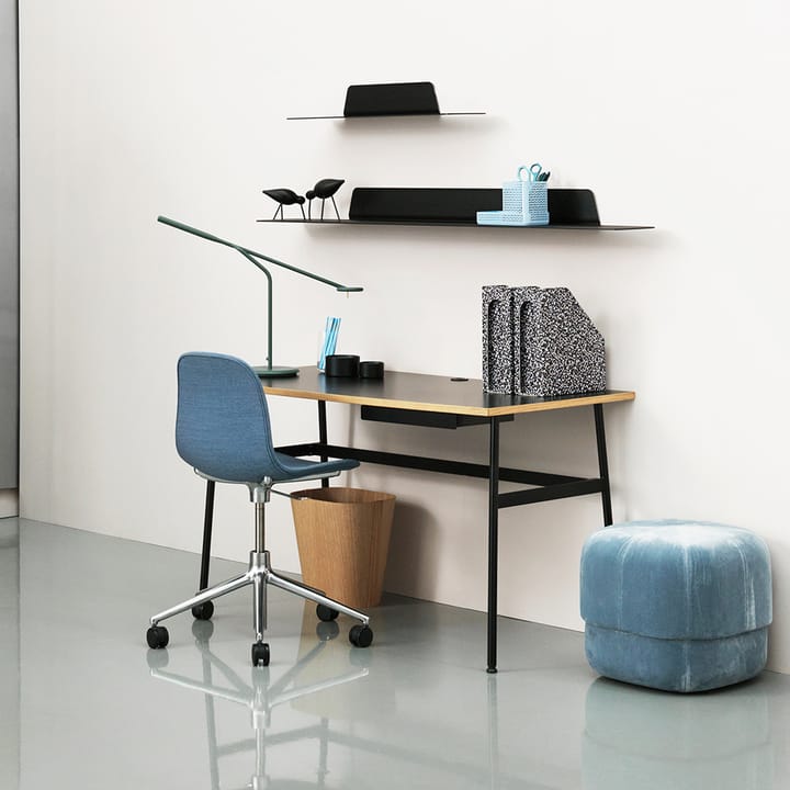 Journal desk - Black laminate, black steel legs and drawer - Normann Copenhagen