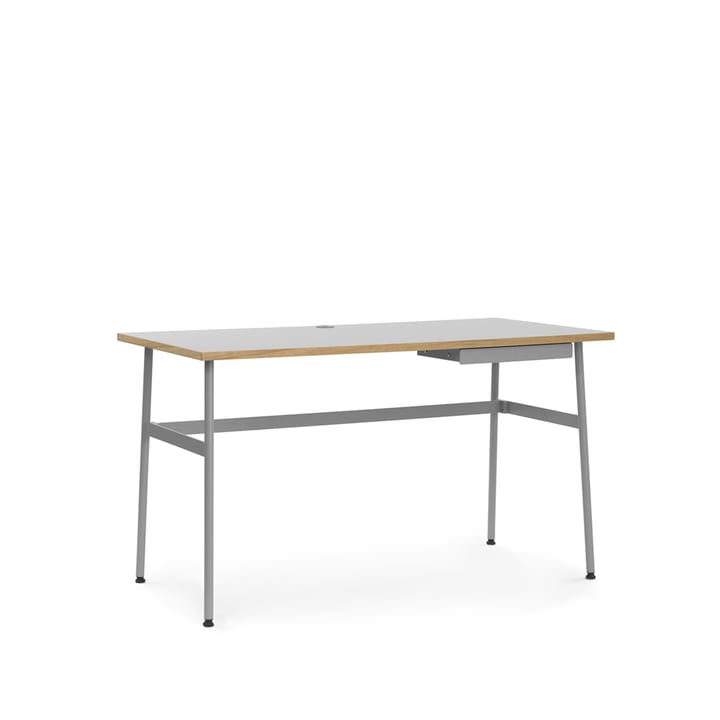 Journal desk - Grey, laminate, grey steel legs and drawer - Normann Copenhagen