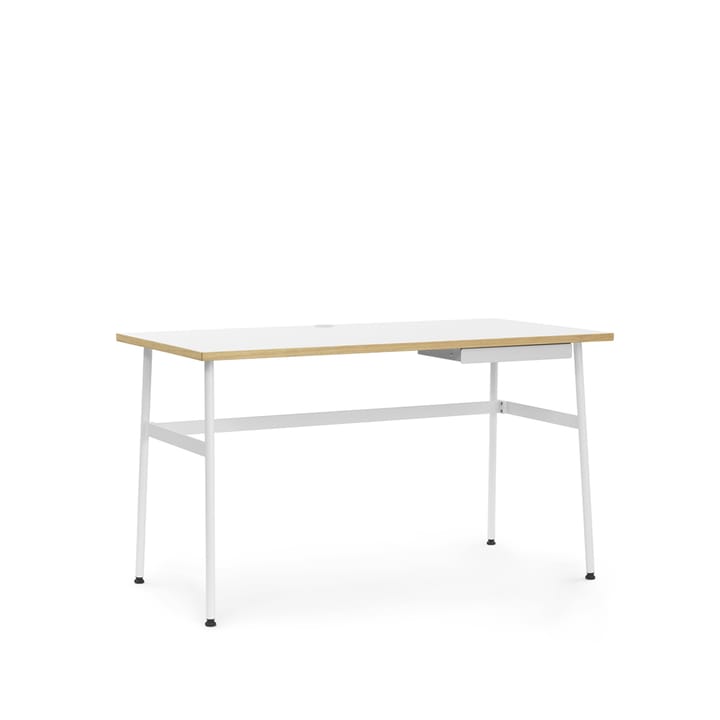 Journal desk - White laminate, white steel legs and drawer - Normann Copenhagen