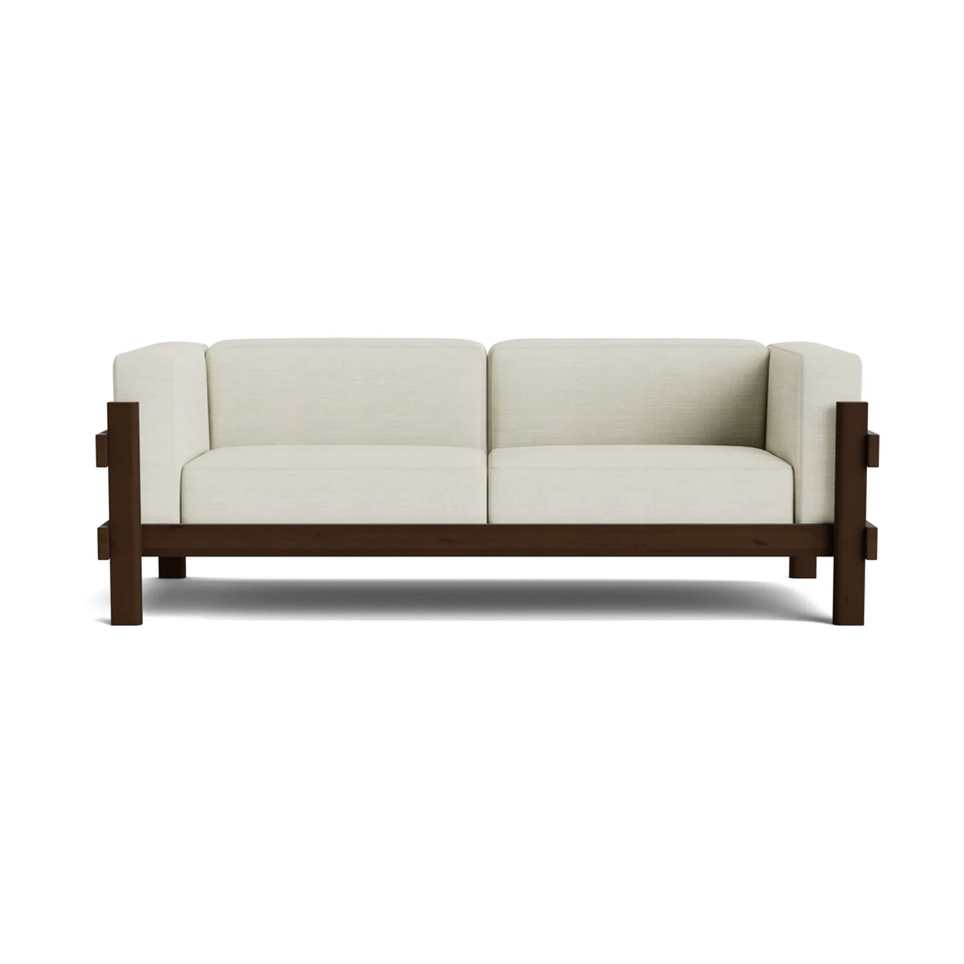 Kube sofa, Brown-lacquered pine-fabric Remix 223 Beige, 220 cm Normann Copenhagen