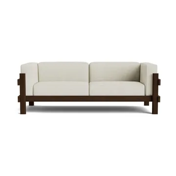 Kube sofa - Brown-lacquered pine-fabric Remix 223 Beige, 220 cm - Normann Copenhagen
