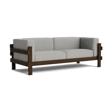 Kube sofa - Brown-lacquered pine–fabric Remix 143 Grey, 220 cm - Normann Copenhagen