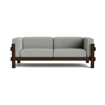 Kube sofa - Brown-lacquered pine–fabric Remix 143 Grey, 220 cm - Normann Copenhagen