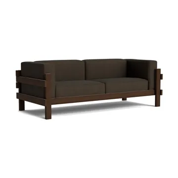 Kube sofa - Brown-lacquered pine–Remix 356 Brown fabric, 220 cm - Normann Copenhagen