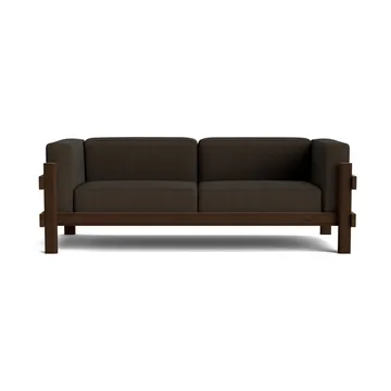 Kube sofa - Brown-lacquered pine–Remix 356 Brown fabric, 220 cm - Normann Copenhagen