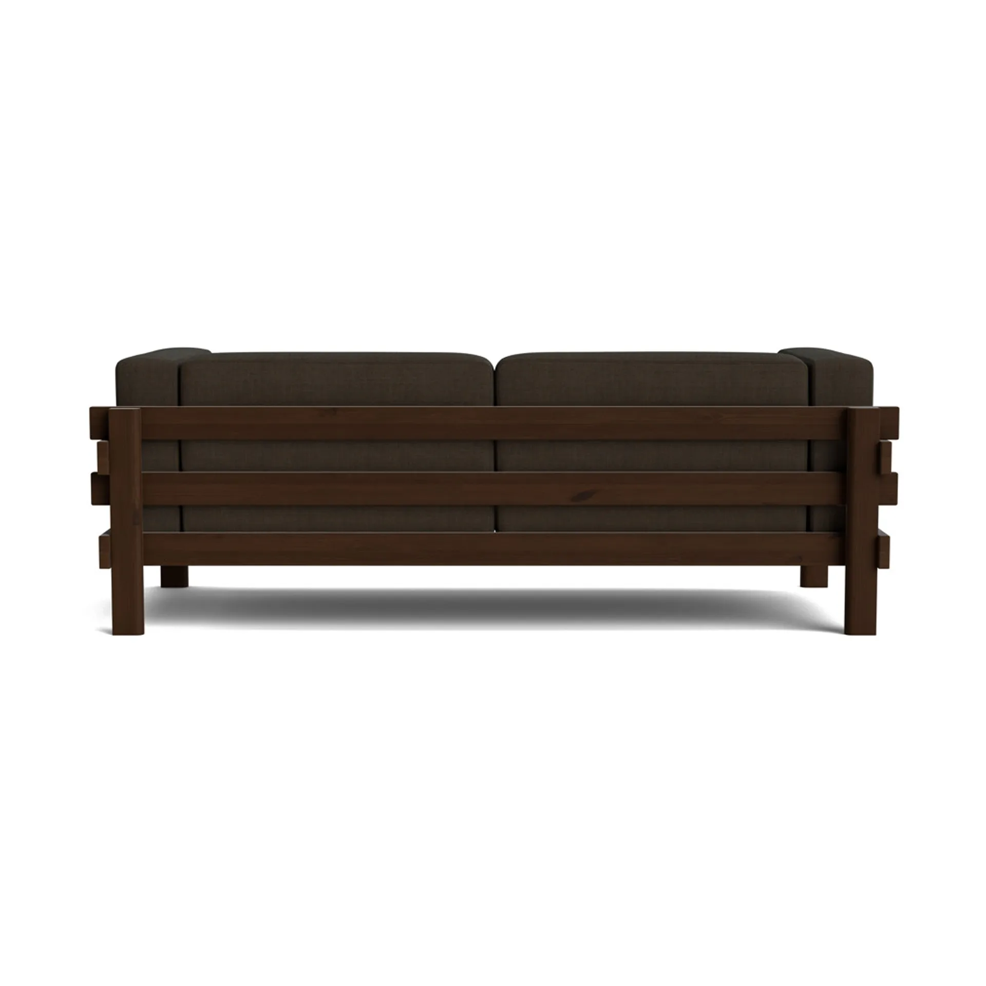 Kube sofa, Brown-lacquered pine–Remix 356 Brown fabric, 220 cm Normann Copenhagen