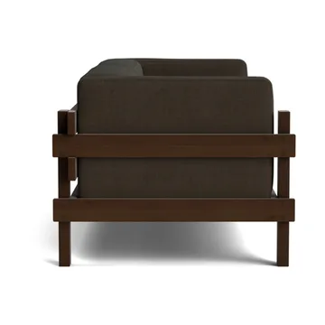 Kube sofa - Brown-lacquered pine–Remix 356 Brown fabric, 220 cm - Normann Copenhagen