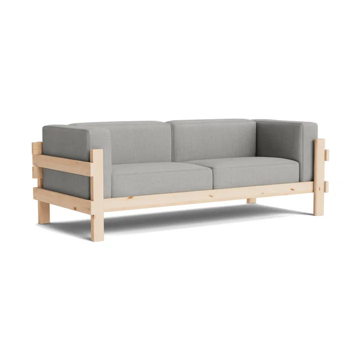 Kube sofa - Lacquered pine-fabric Remix 143 Grey, 220 cm - Normann Copenhagen