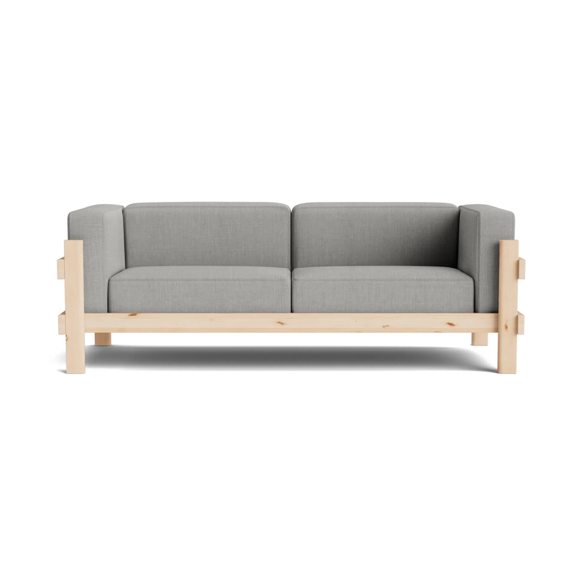 Kube sofa, Lacquered pine-fabric Remix 143 Grey, 220 cm Normann Copenhagen
