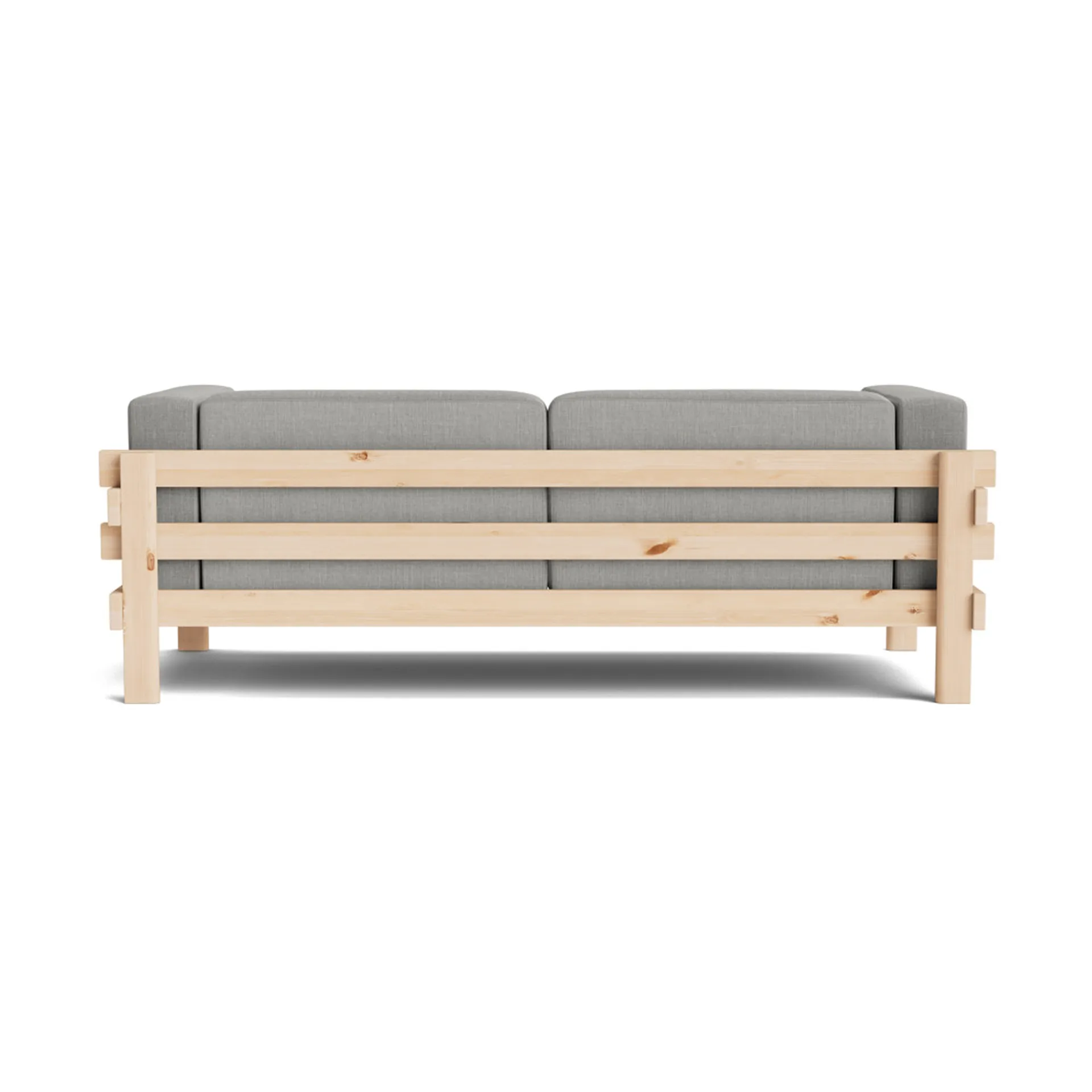 Kube sofa, Lacquered pine-fabric Remix 143 Grey, 220 cm Normann Copenhagen
