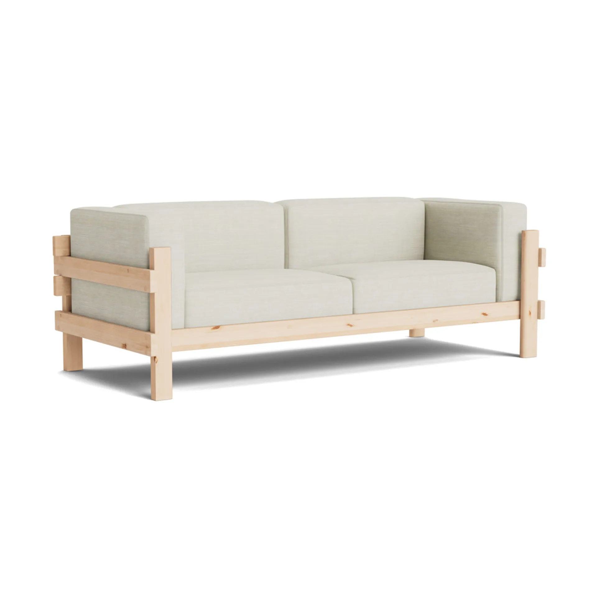 Kube sofa, Lacquered pine-fabric Remix 223 Beige, 220 cm Normann Copenhagen