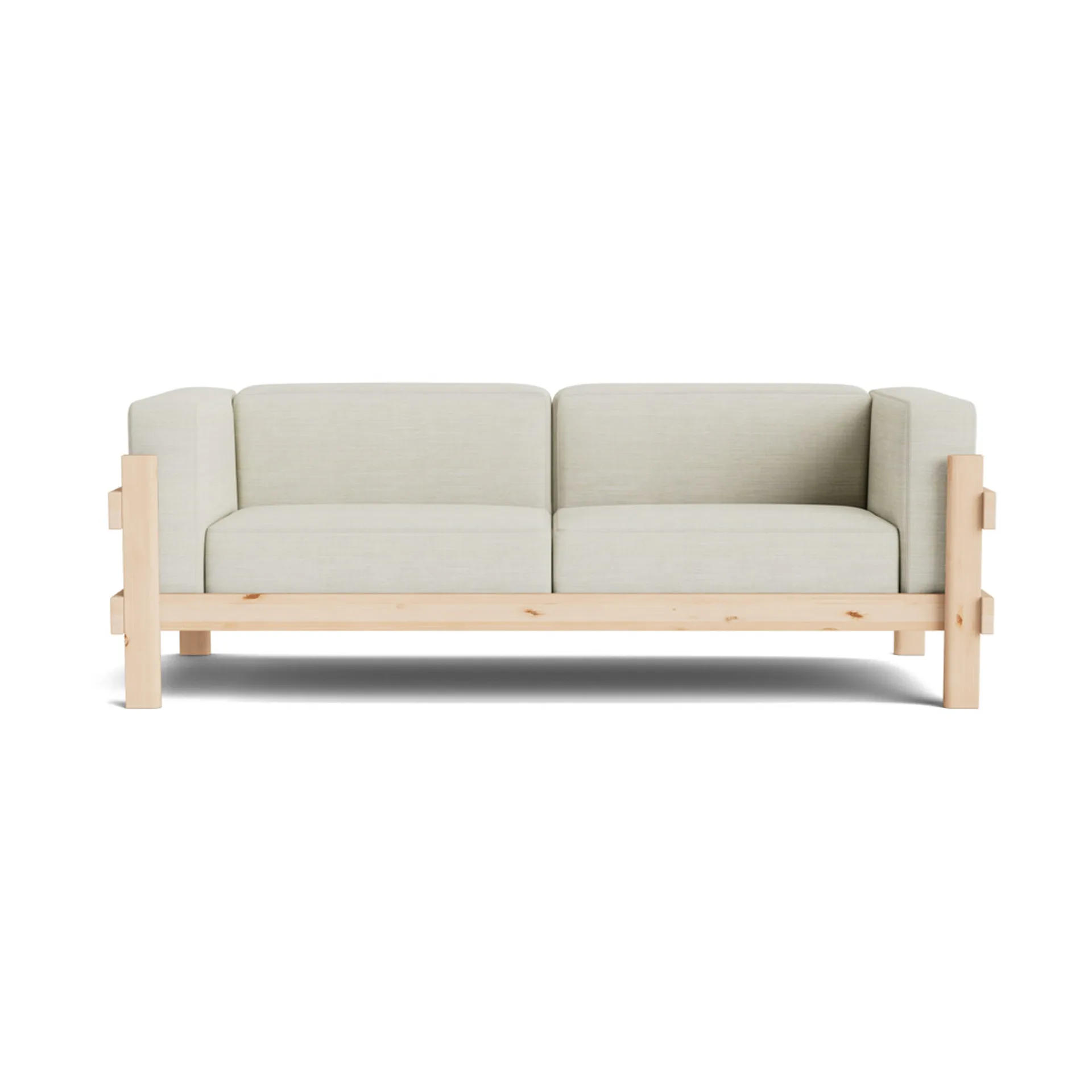 Kube sofa, Lacquered pine-fabric Remix 223 Beige, 220 cm Normann Copenhagen