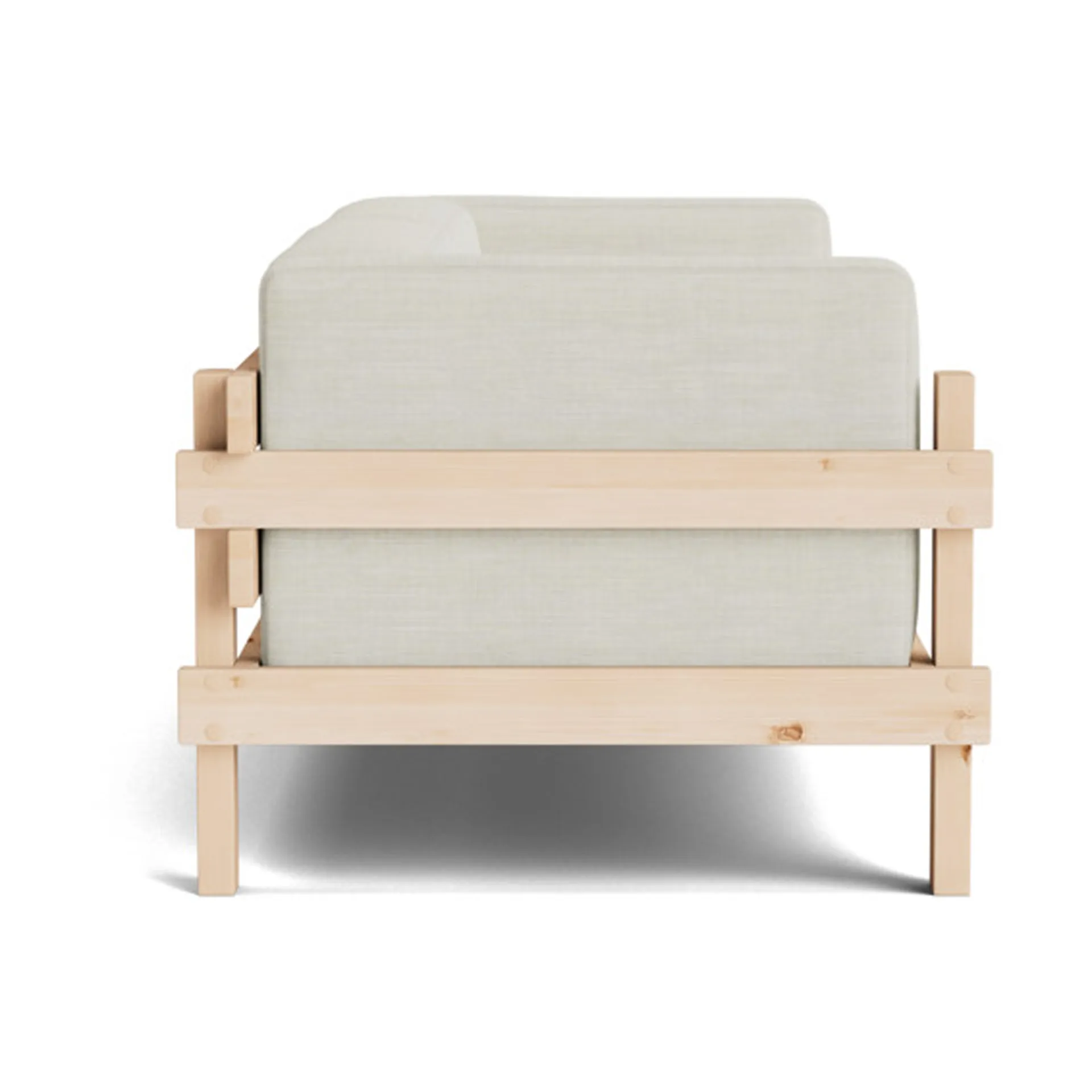 Kube sofa, Lacquered pine-fabric Remix 223 Beige, 220 cm Normann Copenhagen