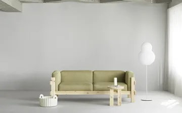 Kube sofa - Lacquered pine-fabric Remix 223 Beige, 220 cm - Normann Copenhagen