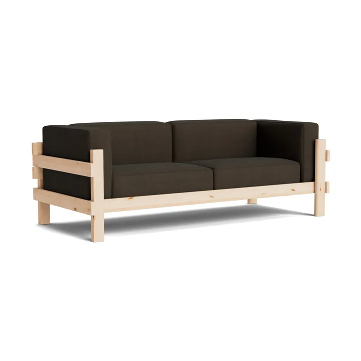 Kube sofa - Lacquered pine-fabric Remix 356 Brown, 220 cm - Normann Copenhagen