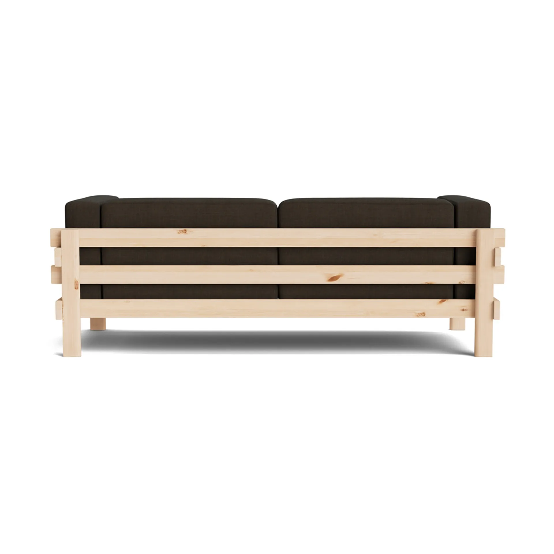 Kube sofa, Lacquered pine-fabric Remix 356 Brown, 220 cm Normann Copenhagen
