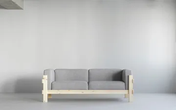 Kube sofa - Lacquered pine-fabric Remix 356 Brown, 220 cm - Normann Copenhagen