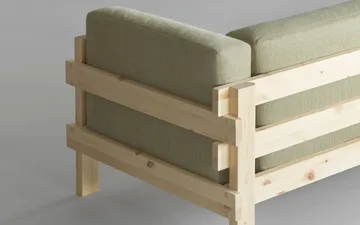 Kube sofa - Lacquered pine-fabric Remix 356 Brown, 220 cm - Normann Copenhagen