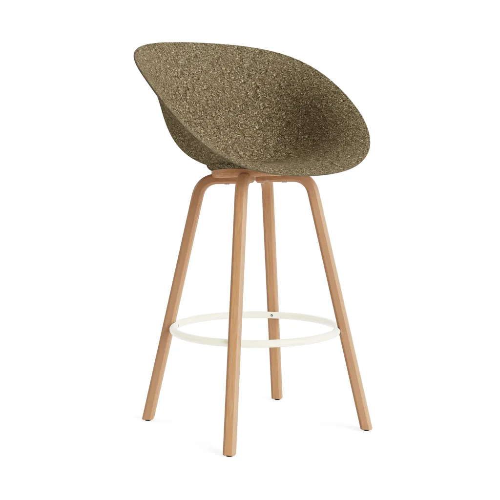 Mat Bar Armchair armchair 75 cm, Seaweed-beech-cream steel Normann Copenhagen